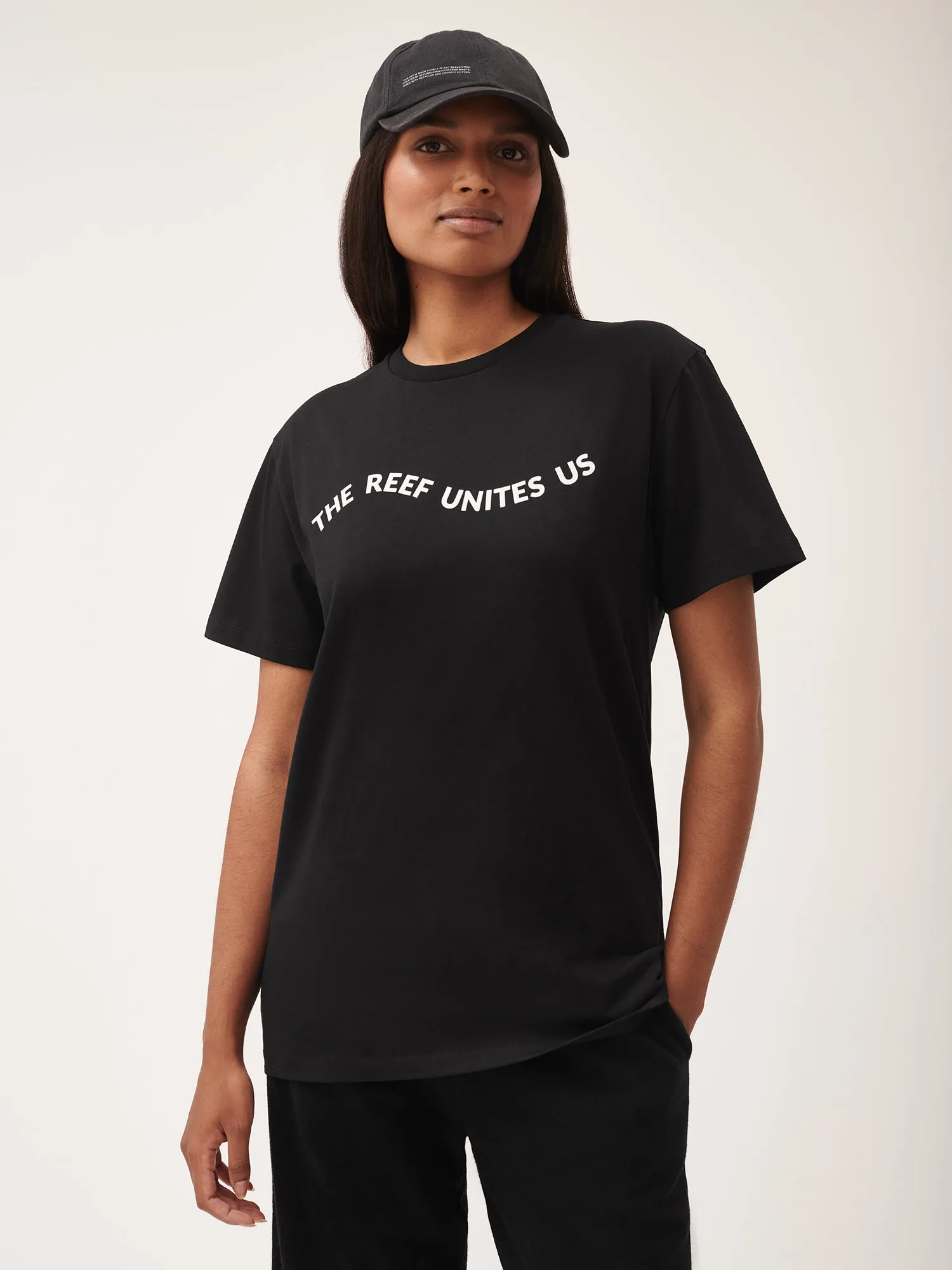 Womens Coral Gardeners Midweight T-Shirt—black sold by Pangaia product image thumbnail 2