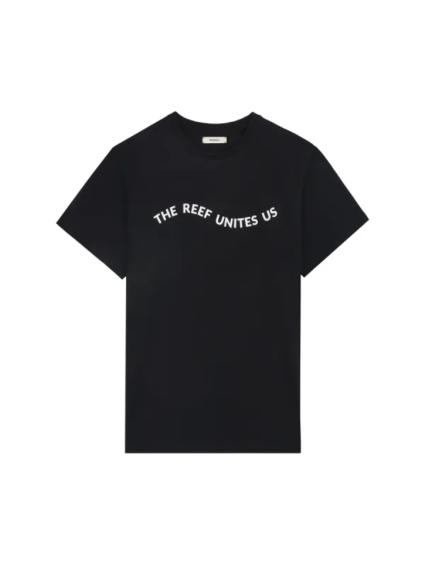 Womens Coral Gardeners Midweight T-Shirt—black sold by Pangaia