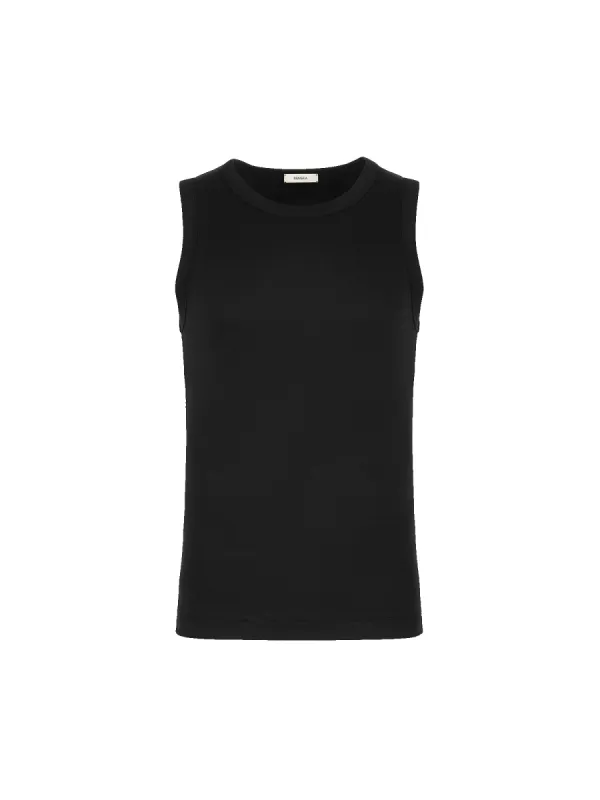 Men's 365 Lightweight Rib Tank Top—black made by Pangaia