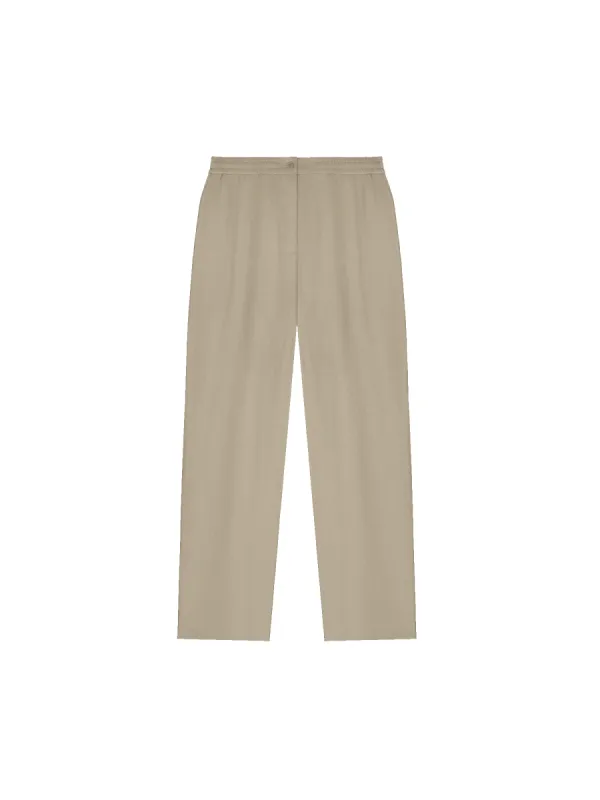 Womens DNA Linen Trousers—cliff beige sold by Pangaia