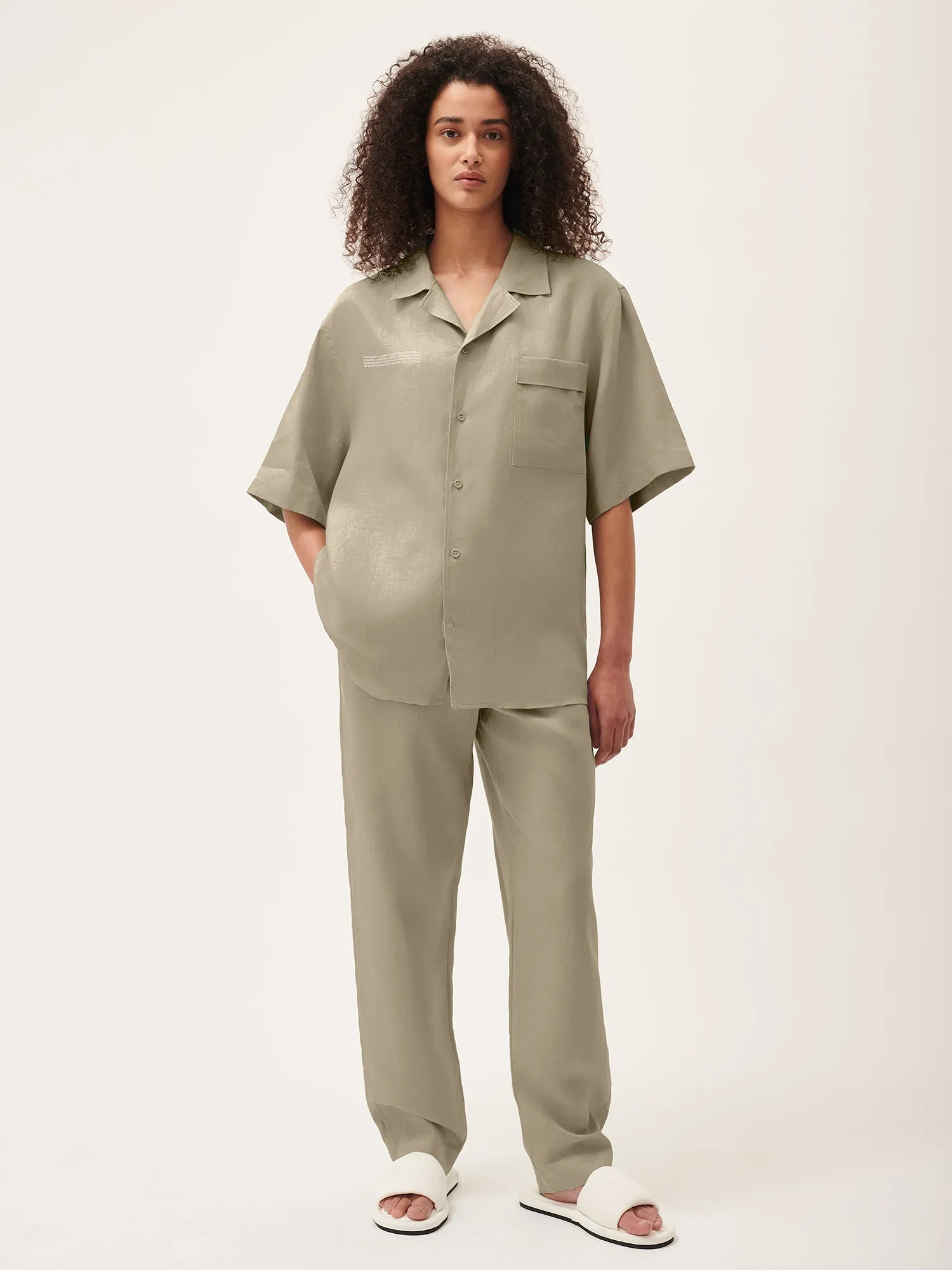 Womens DNA Linen Trousers—cliff beige sold by Pangaia product image thumbnail 2