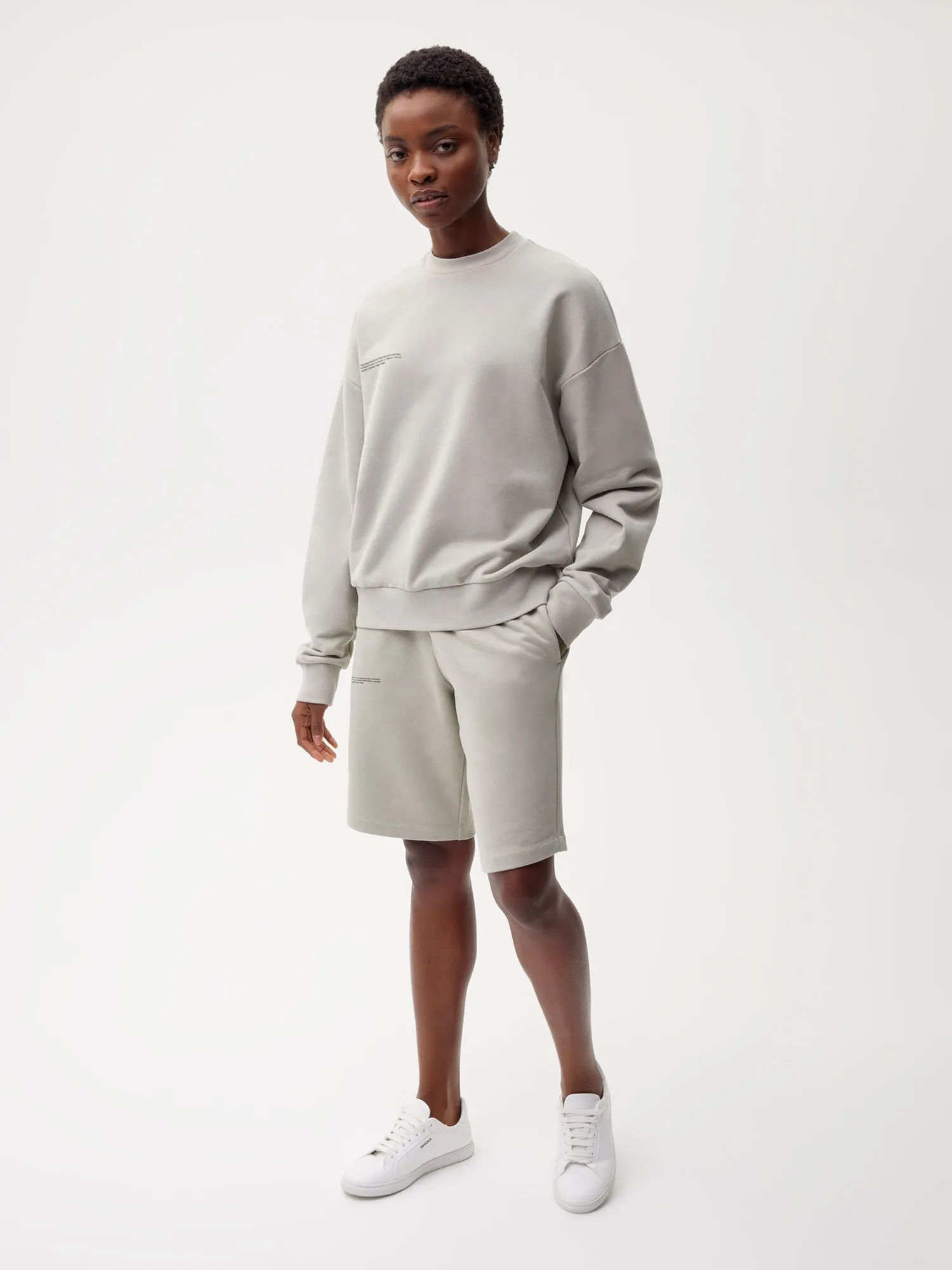 Womens 365 Midweight Long Shorts—stone sold by Pangaia product image thumbnail 4