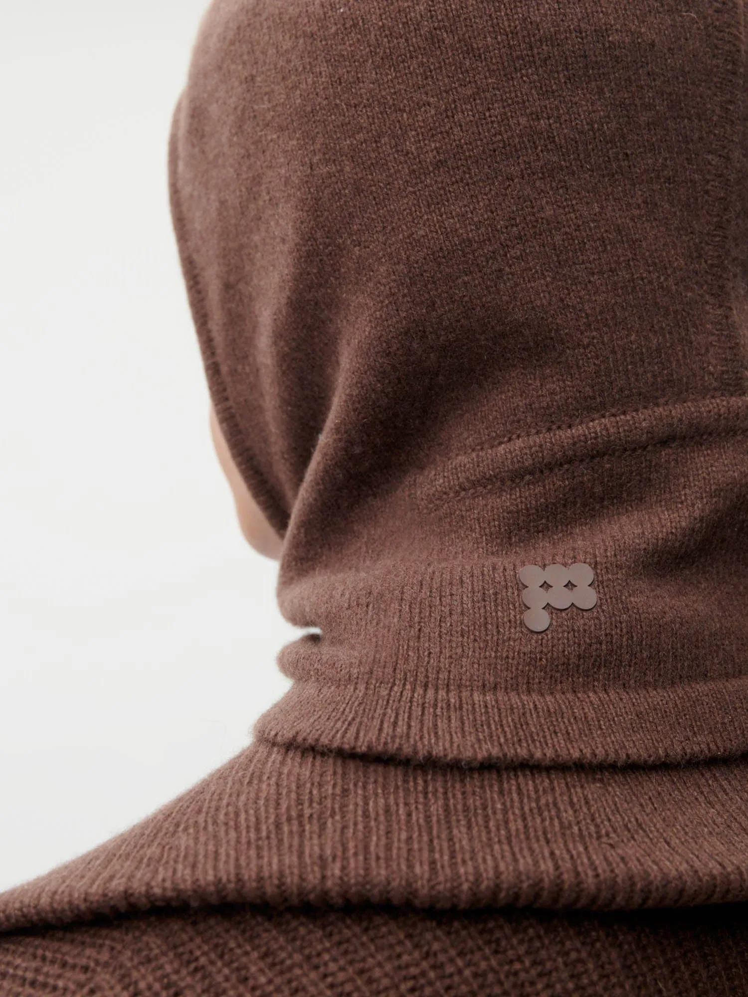 Recycled Cashmere Chunky Balaclava—chestnut brown sold by Pangaia product image thumbnail 3