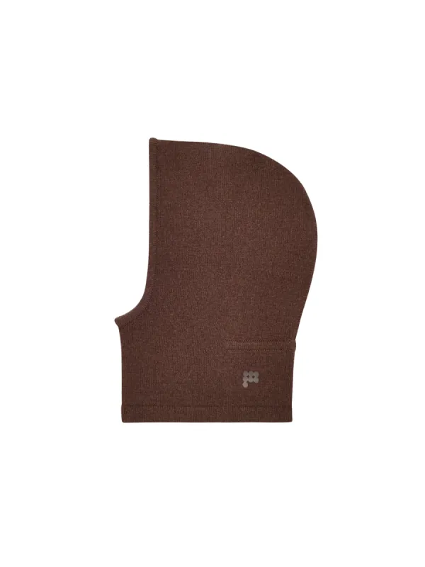 Recycled Cashmere Chunky Balaclava—chestnut brown sold by Pangaia
