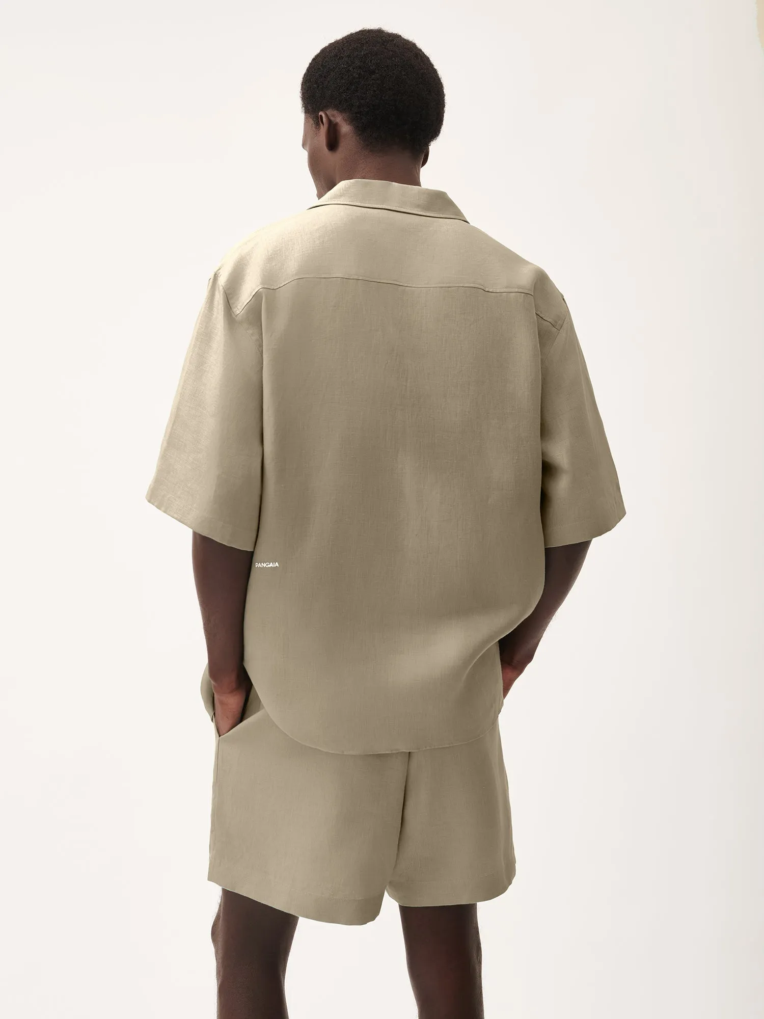 Womens DNA Linen Camp Collar Shirt—cliff beige sold by Pangaia product image thumbnail 5