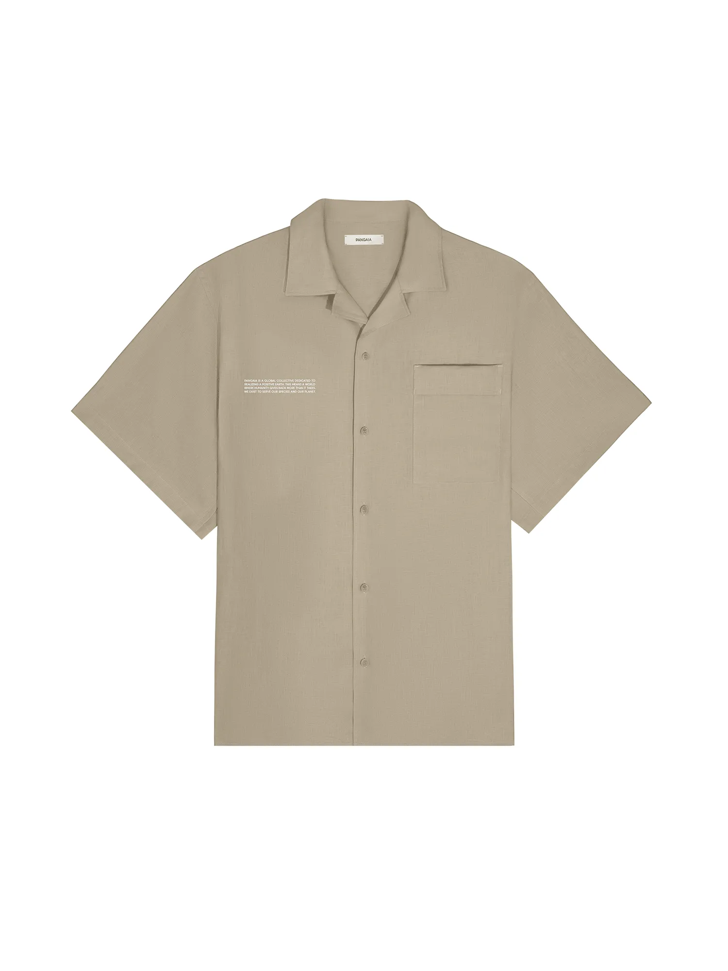 Womens DNA Linen Camp Collar Shirt—cliff beige sold by Pangaia