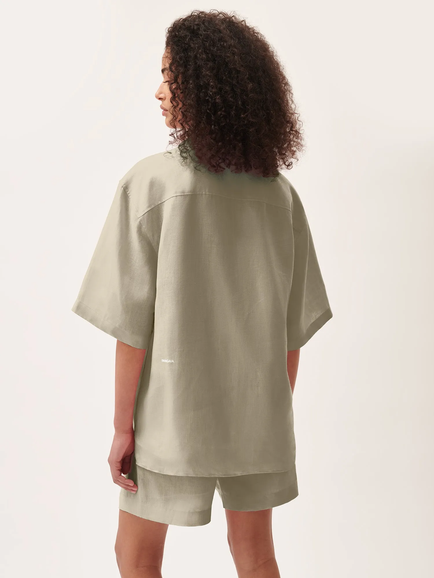 Womens DNA Linen Camp Collar Shirt—cliff beige sold by Pangaia product image thumbnail 4