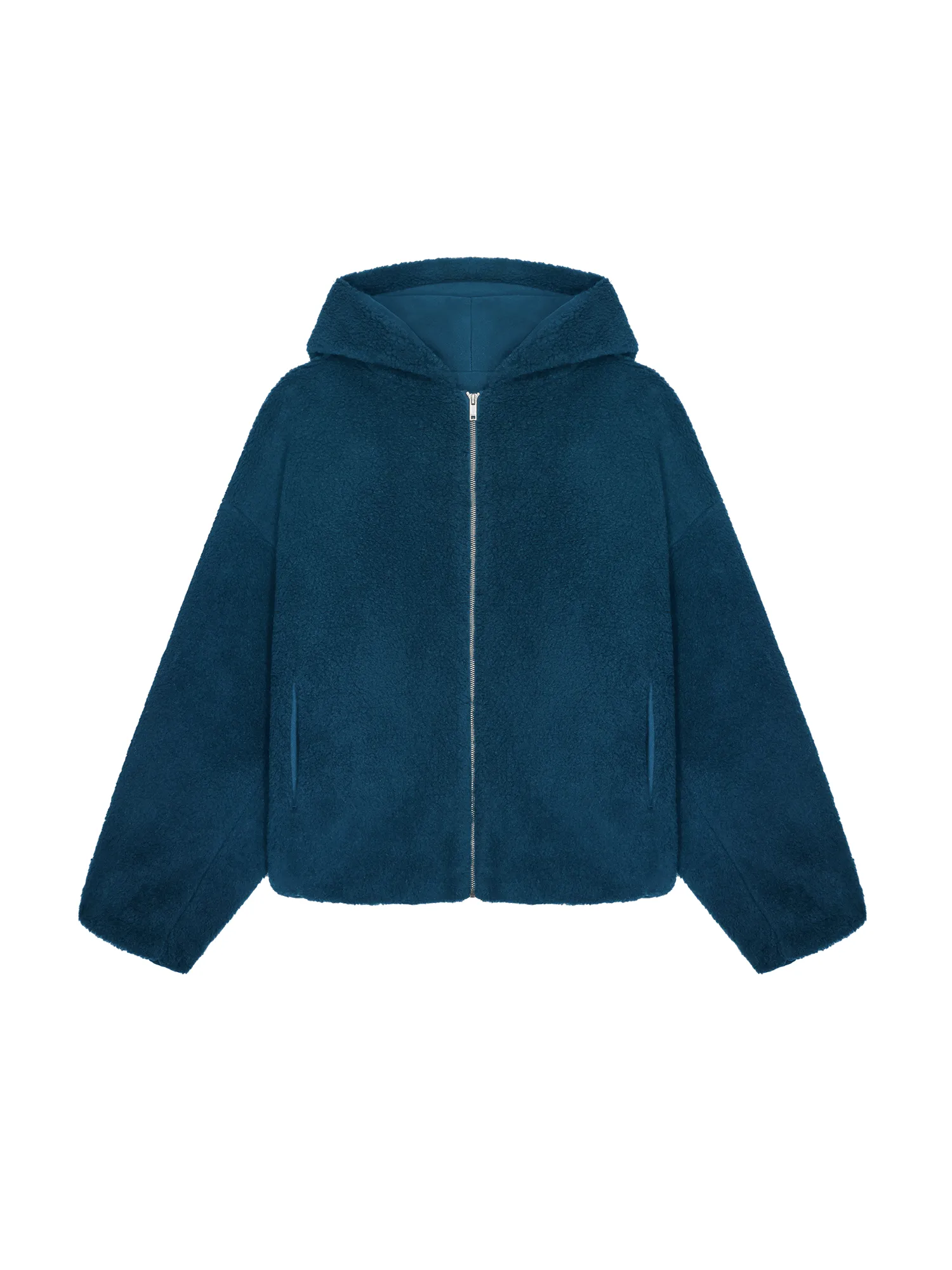 Womens Recycled Wool Fleece Reversible Bomber Jacket—storm blue sold by Pangaia product image thumbnail 2