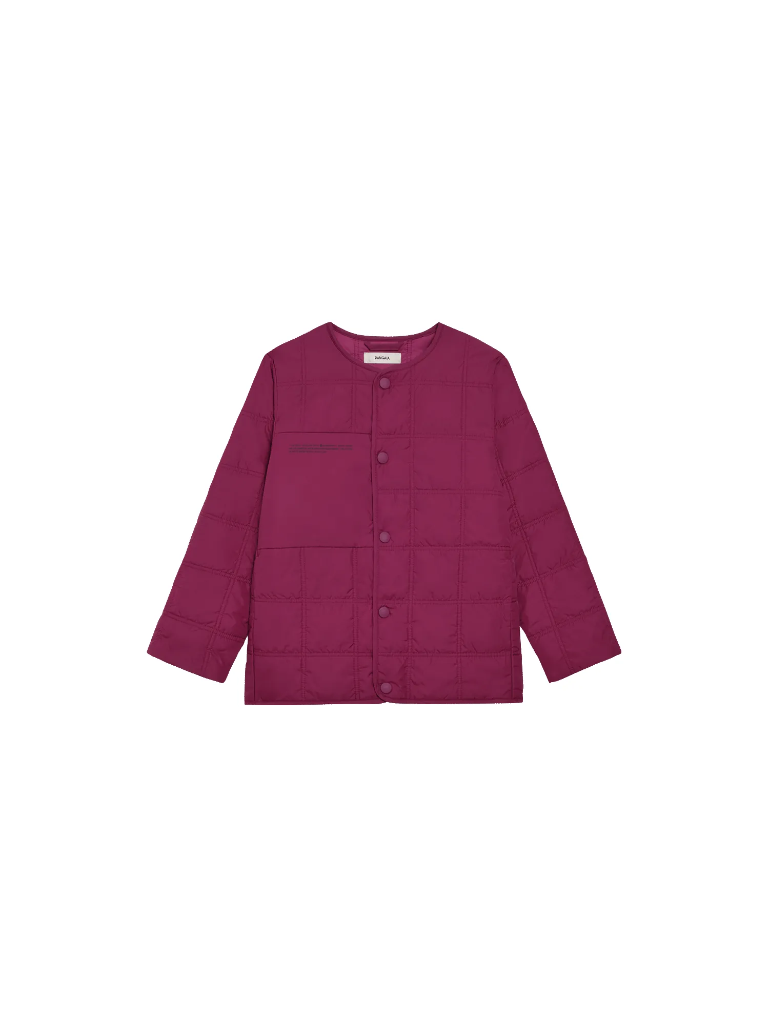 Kid’s Flower-Warmth Quilted Collarless Jacket—plum purple sold by Pangaia