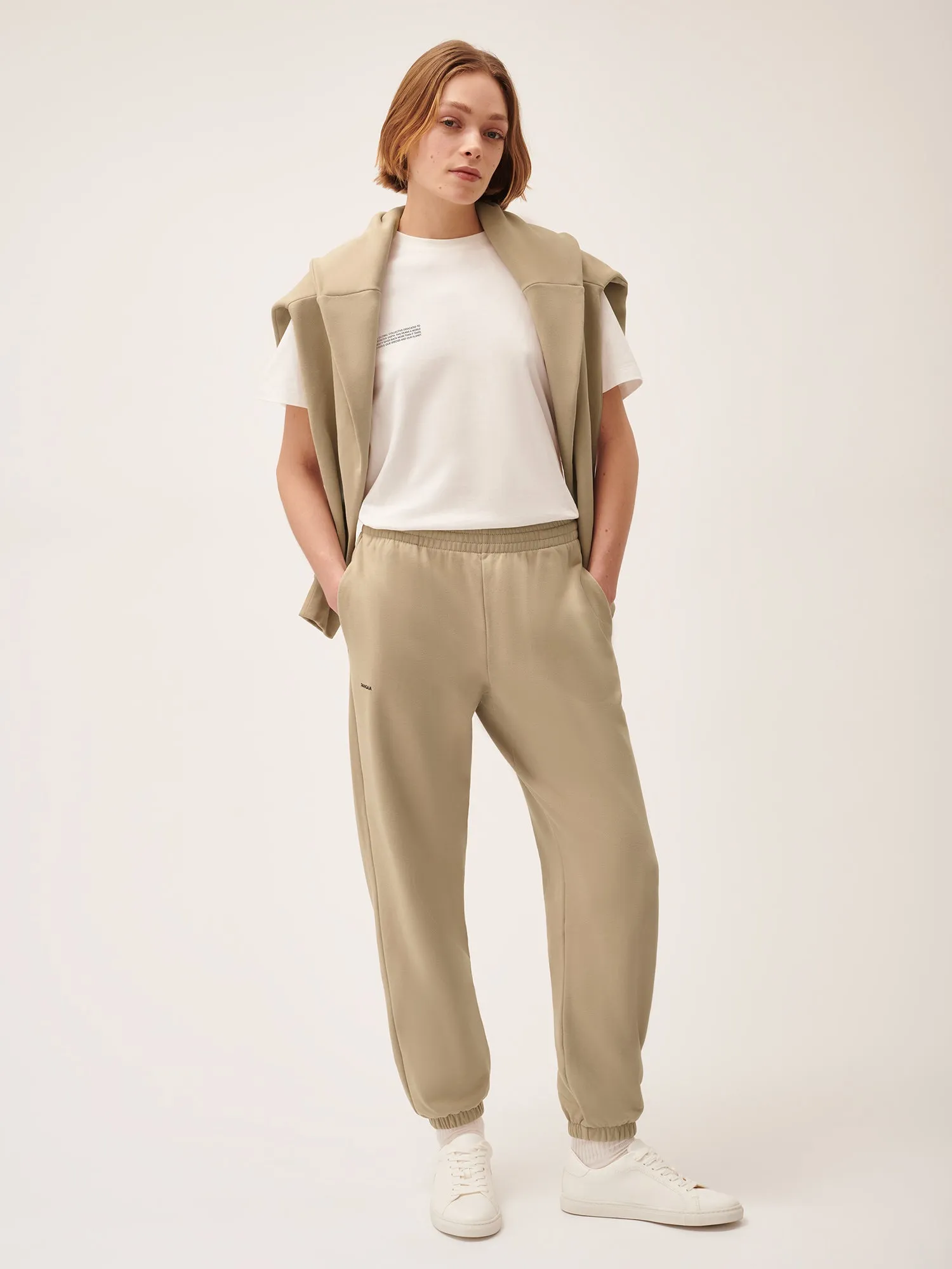 Womens 365 Midweight Track Pants—birch beige sold by Pangaia product image thumbnail 3