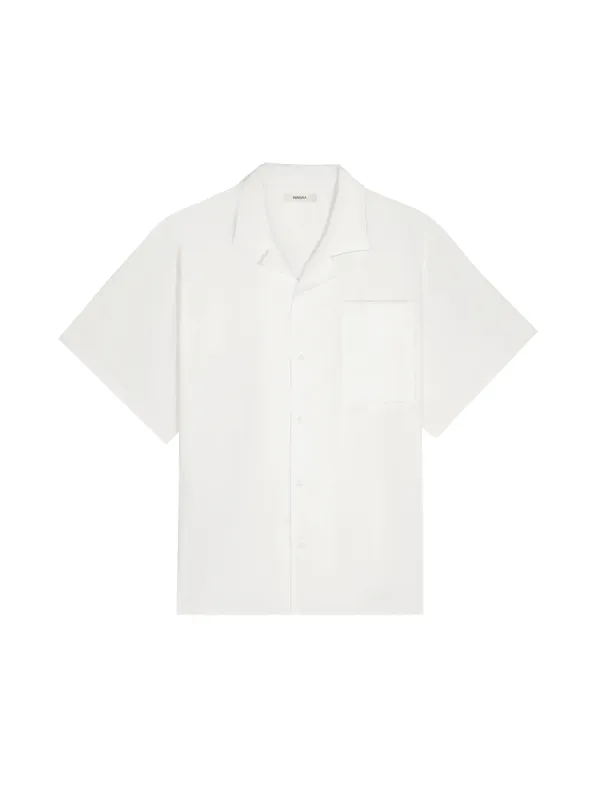 Womens Aloe Linen Camp Collar Shirt—off-white sold by Pangaia