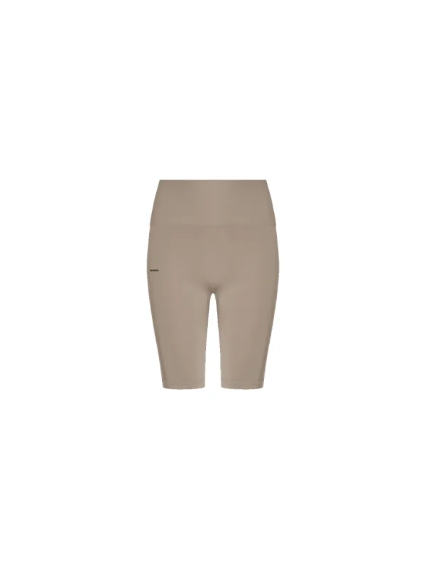Womens Plant-Stretch Compressive Cycle Shorts—taupe sold by Pangaia