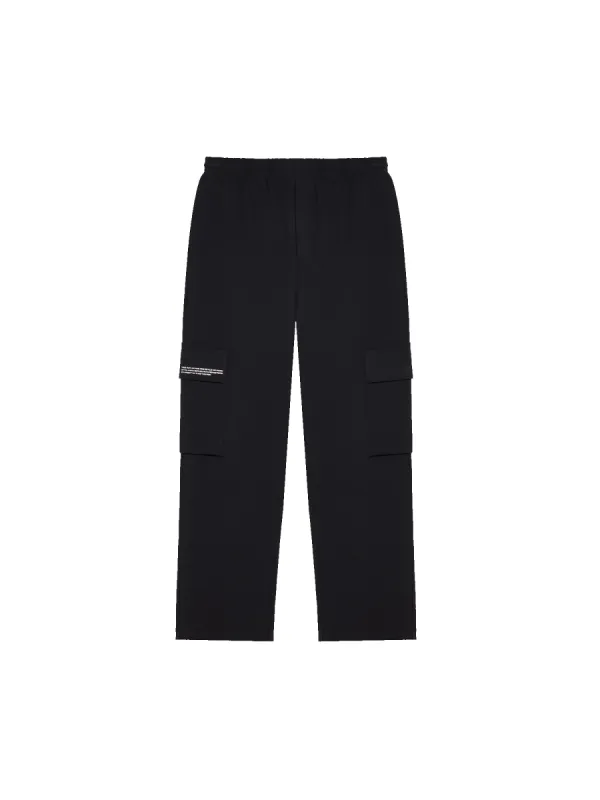 Womens Double Jersey Cargo Track Pants—black sold by Pangaia