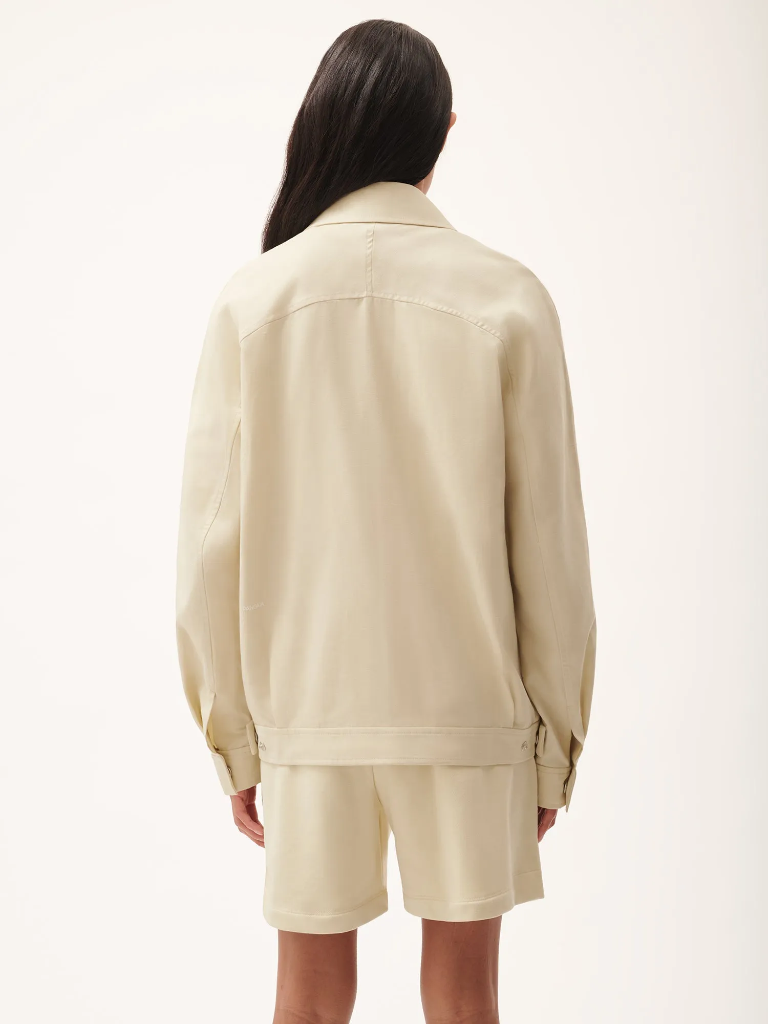 Womens DNA Cotton Linen Harrington Jacket—travertine beige sold by Pangaia product image thumbnail 5