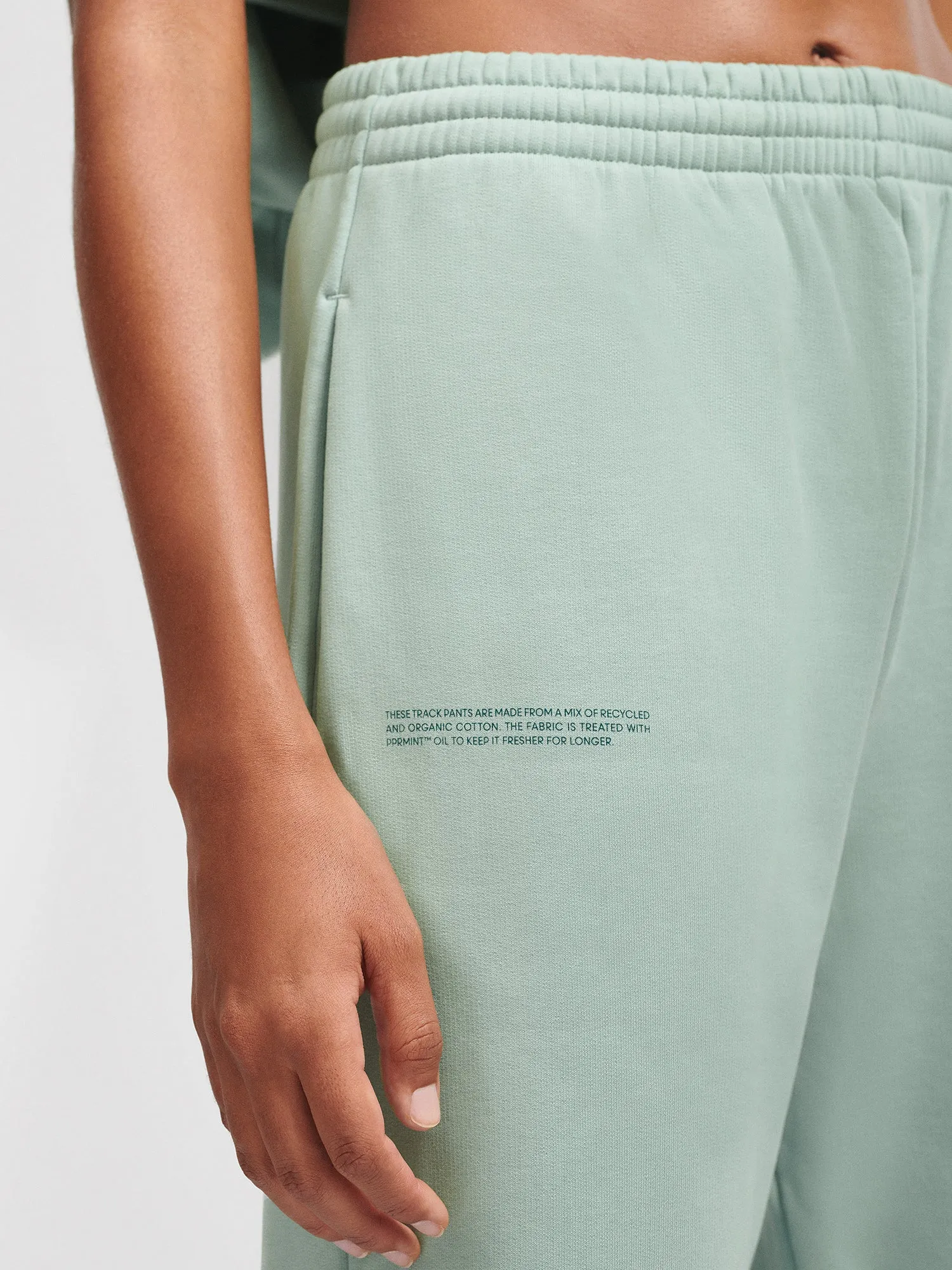 Womens DNA Barrel-Leg Track Pants—eucalyptus blue sold by Pangaia product image thumbnail 5