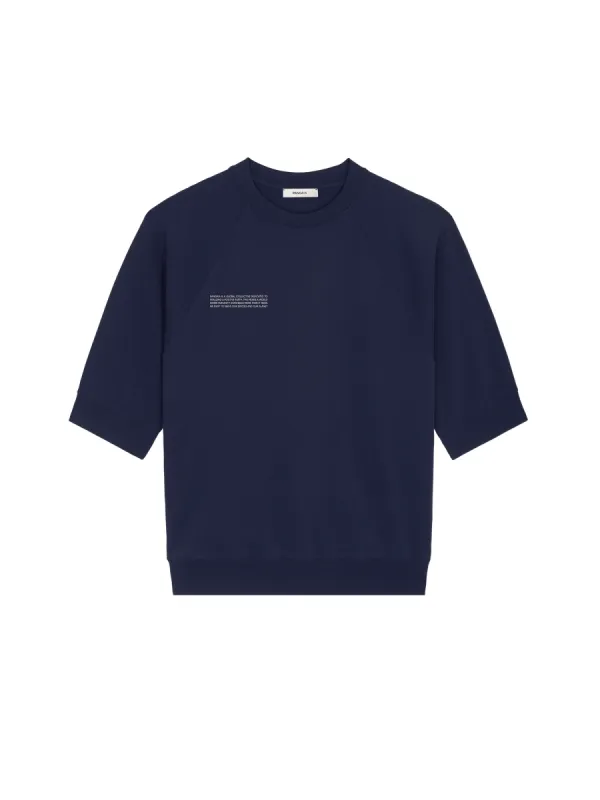 Womens DNA Double Jersey Short Sleeve Top—navy sold by Pangaia