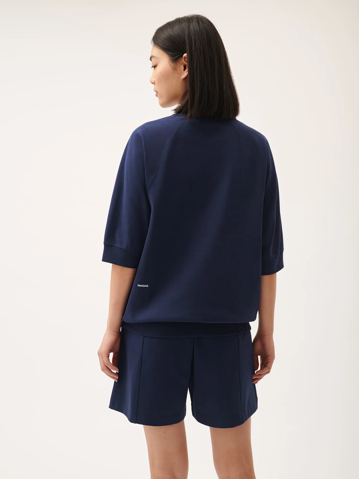 Womens DNA Double Jersey Short Sleeve Top—navy sold by Pangaia product image thumbnail 3