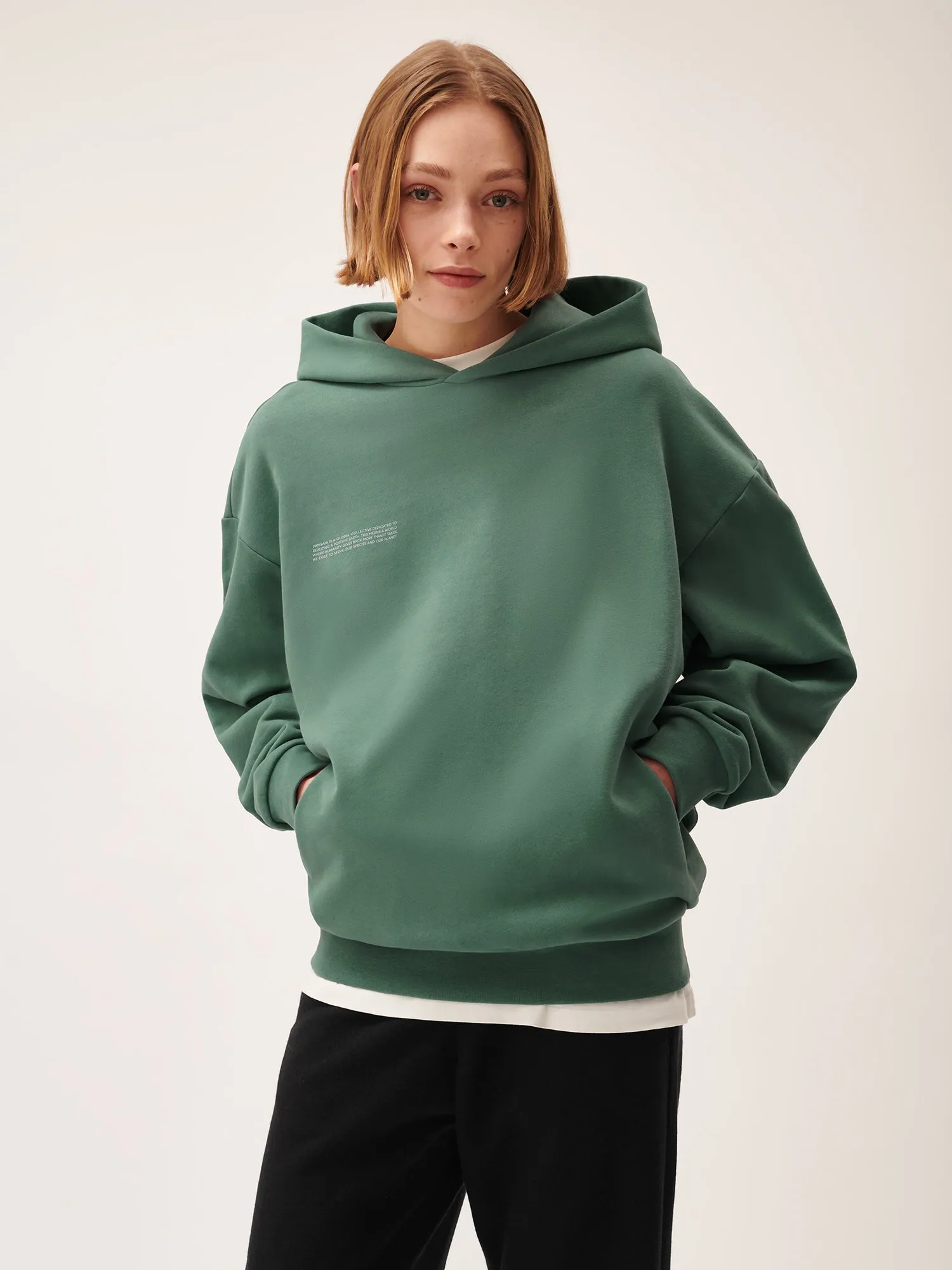 Womens 365 Midweight Hoodie—forest green sold by Pangaia product image thumbnail 3