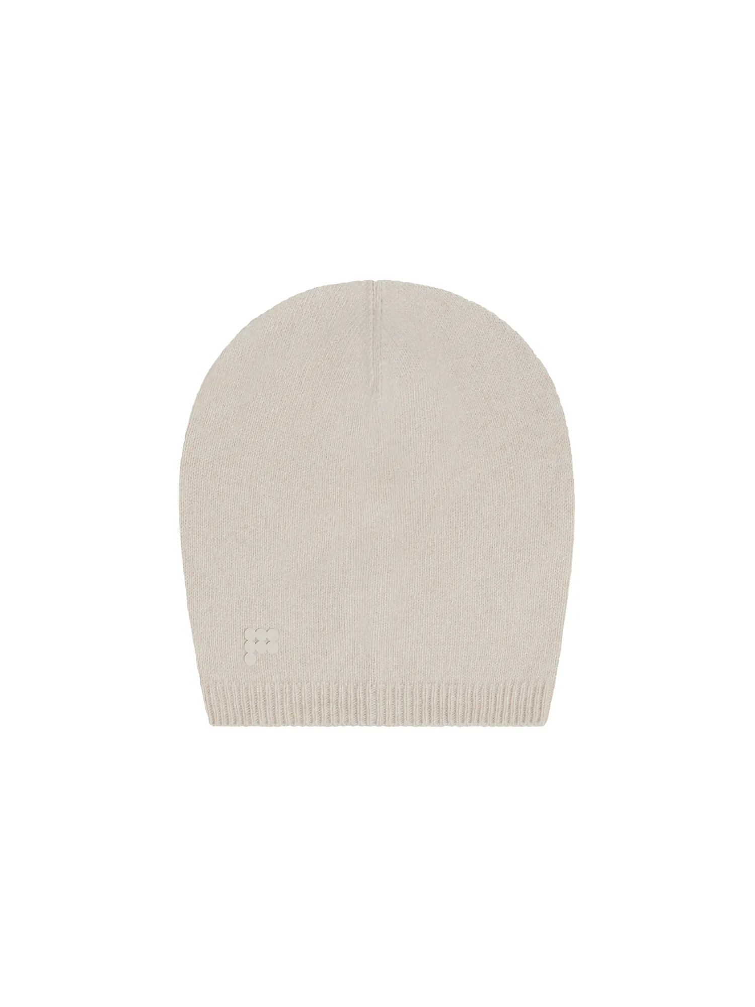 Recycled Cashmere Beanie—oatmeal sold by Pangaia