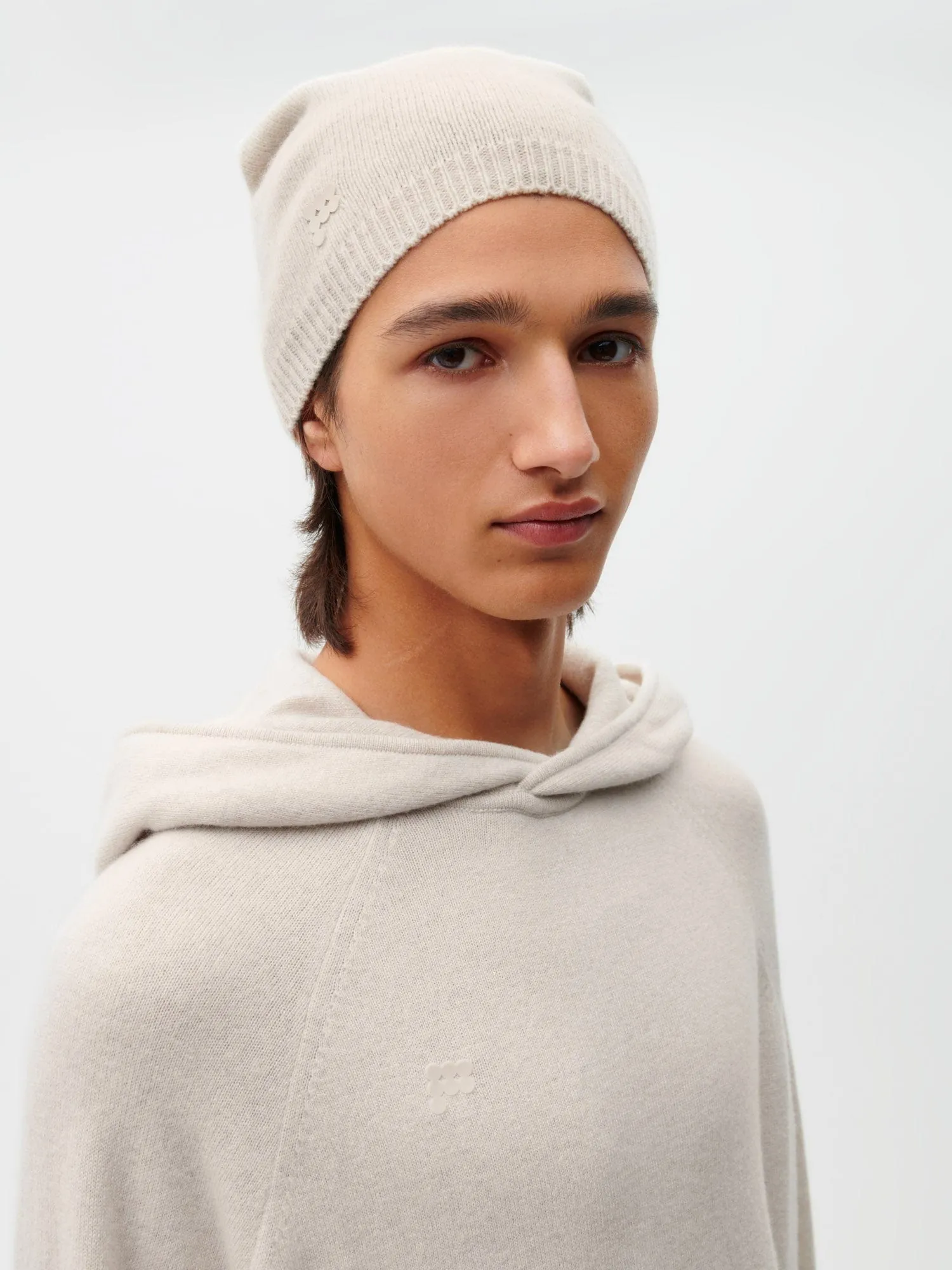 Recycled Cashmere Beanie—oatmeal sold by Pangaia product image thumbnail 2