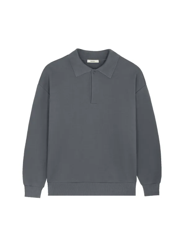 Womens DNA Heavyweight Polo Sweatshirt—atmosphere grey sold by Pangaia