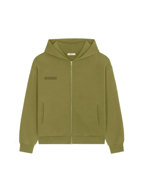 Womens DNA Heavyweight Zipped Hoodie—highland green sold by Pangaia