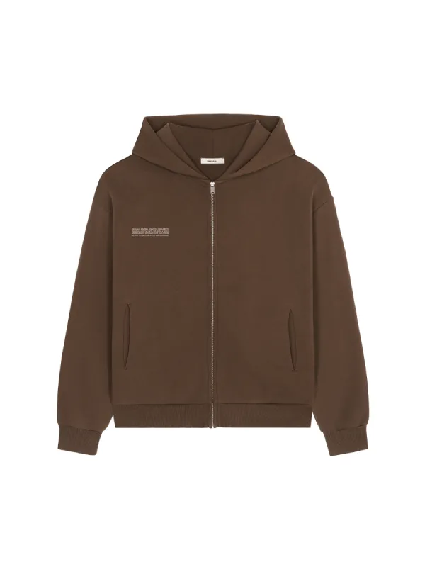 Womens DNA Heavyweight Zipped Hoodie—cacoa brown sold by Pangaia