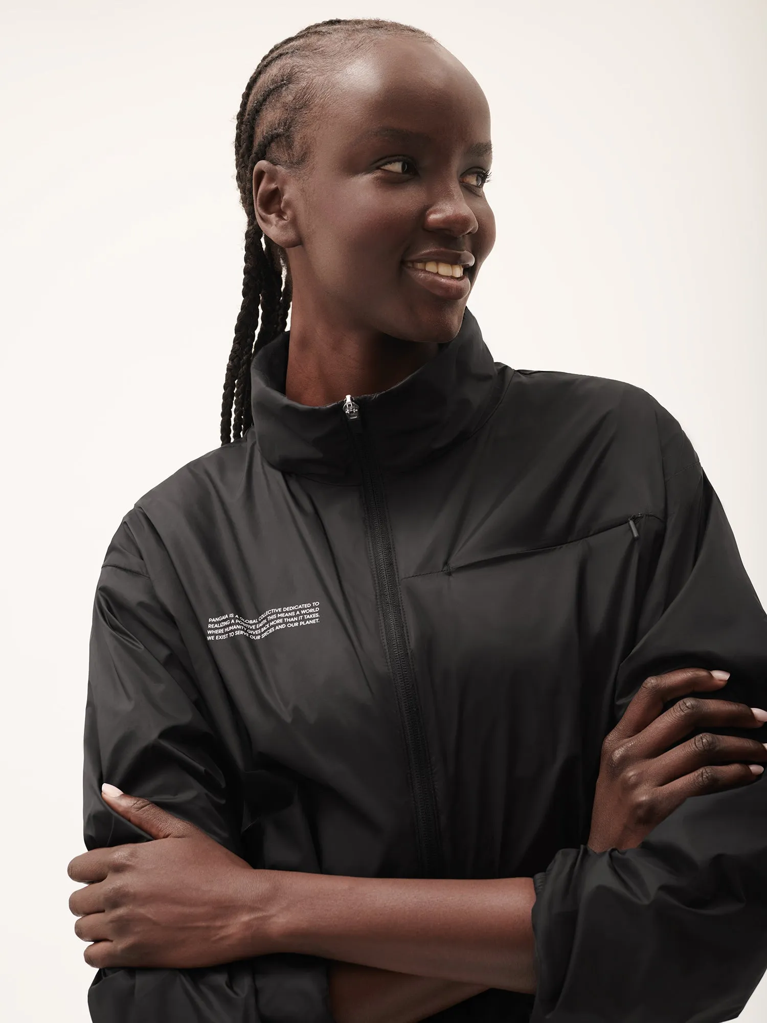 Womens DNA Recycled Nylon Packable Jacket—black sold by Pangaia product image thumbnail 5