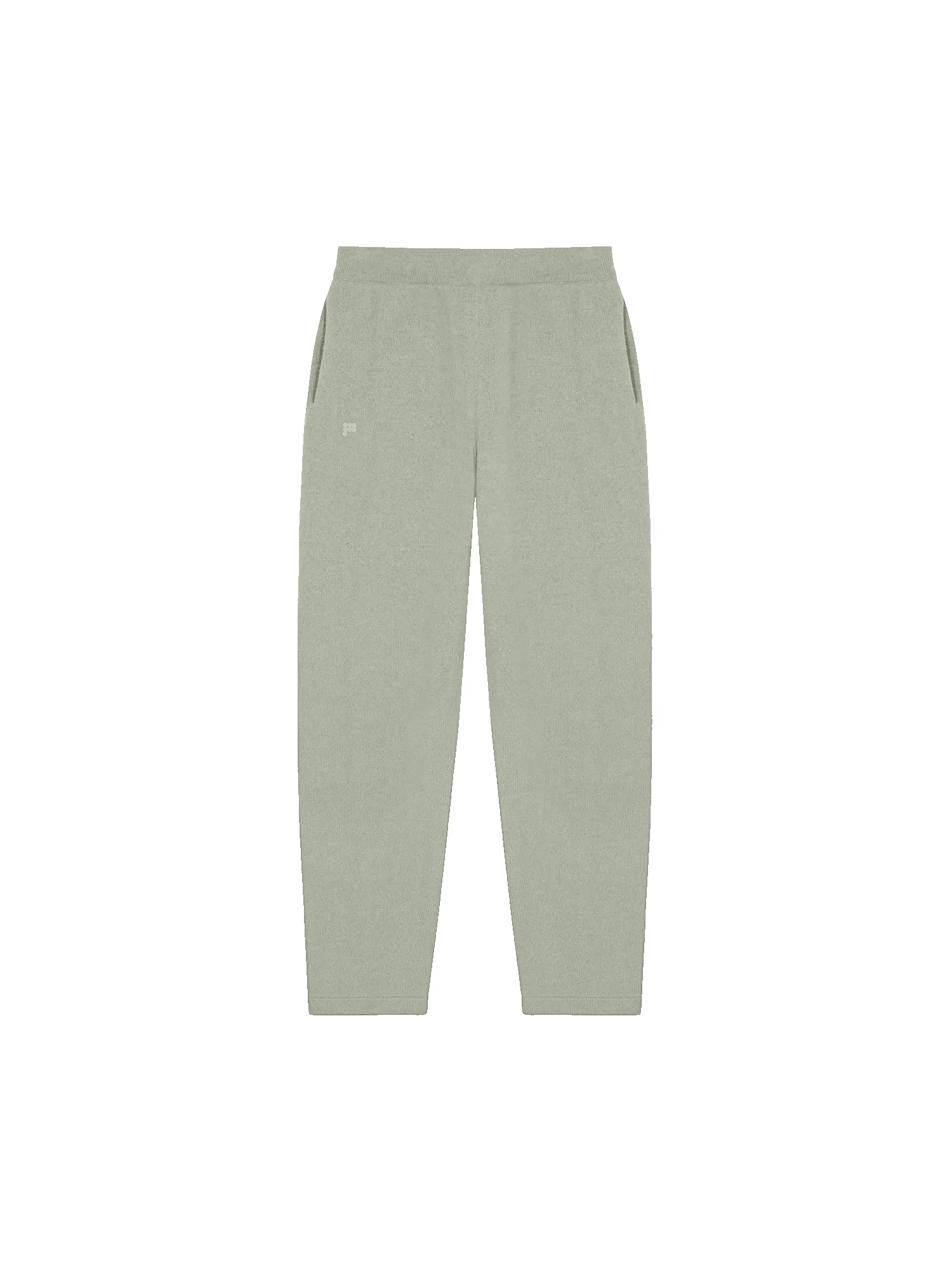 Womens Recycled Cashmere Tapered Track Pants—moss green sold by Pangaia