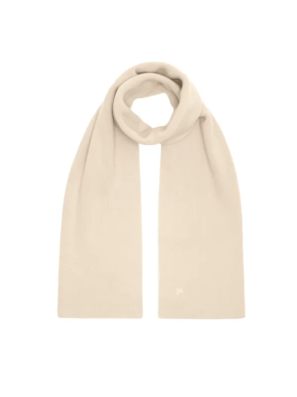 Recycled Cashmere Scarf—ecru ivory sold by Pangaia