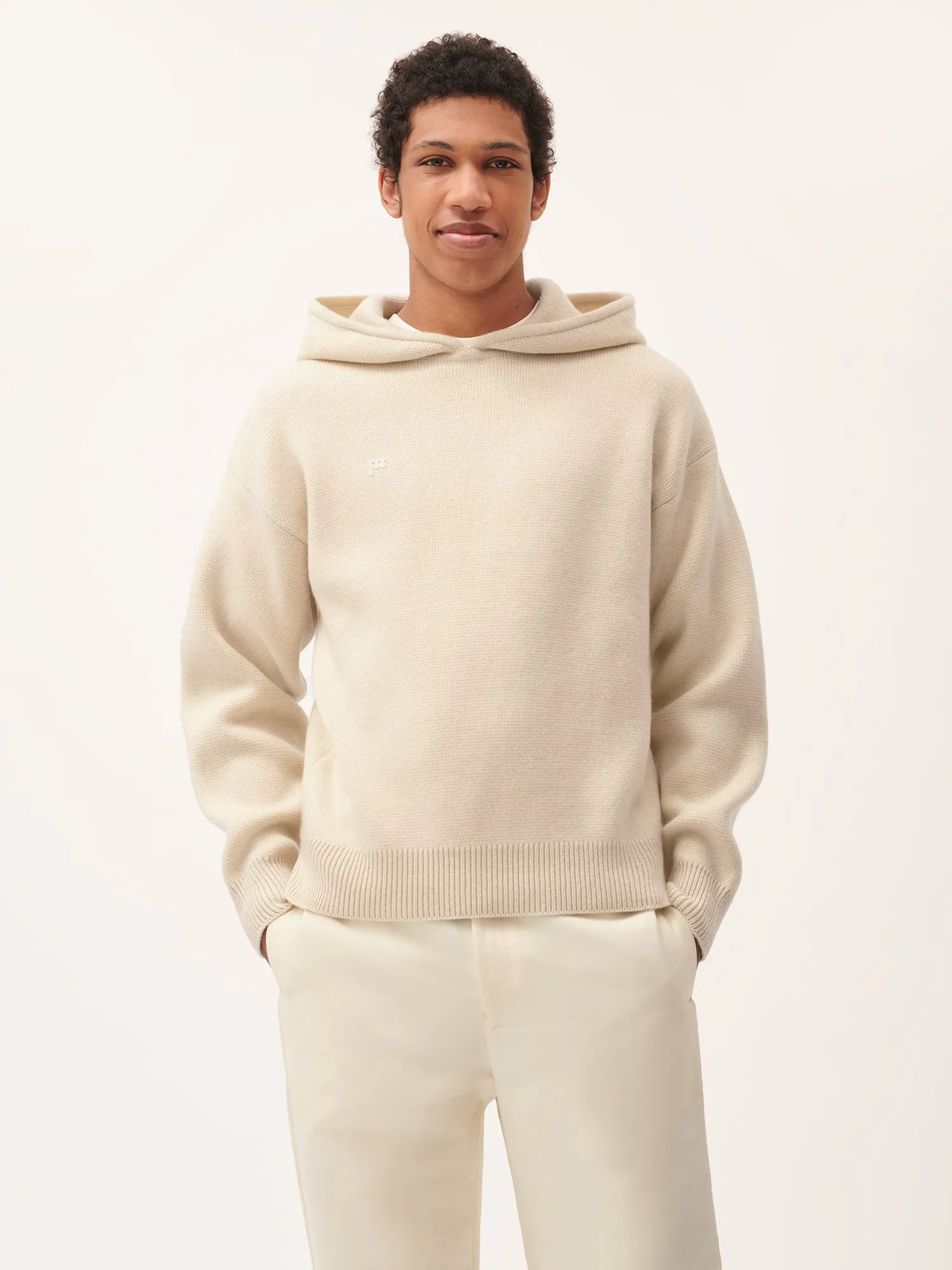 Womens Recycled Cashmere Hoodie—ecru ivory sold by Pangaia product image thumbnail 3