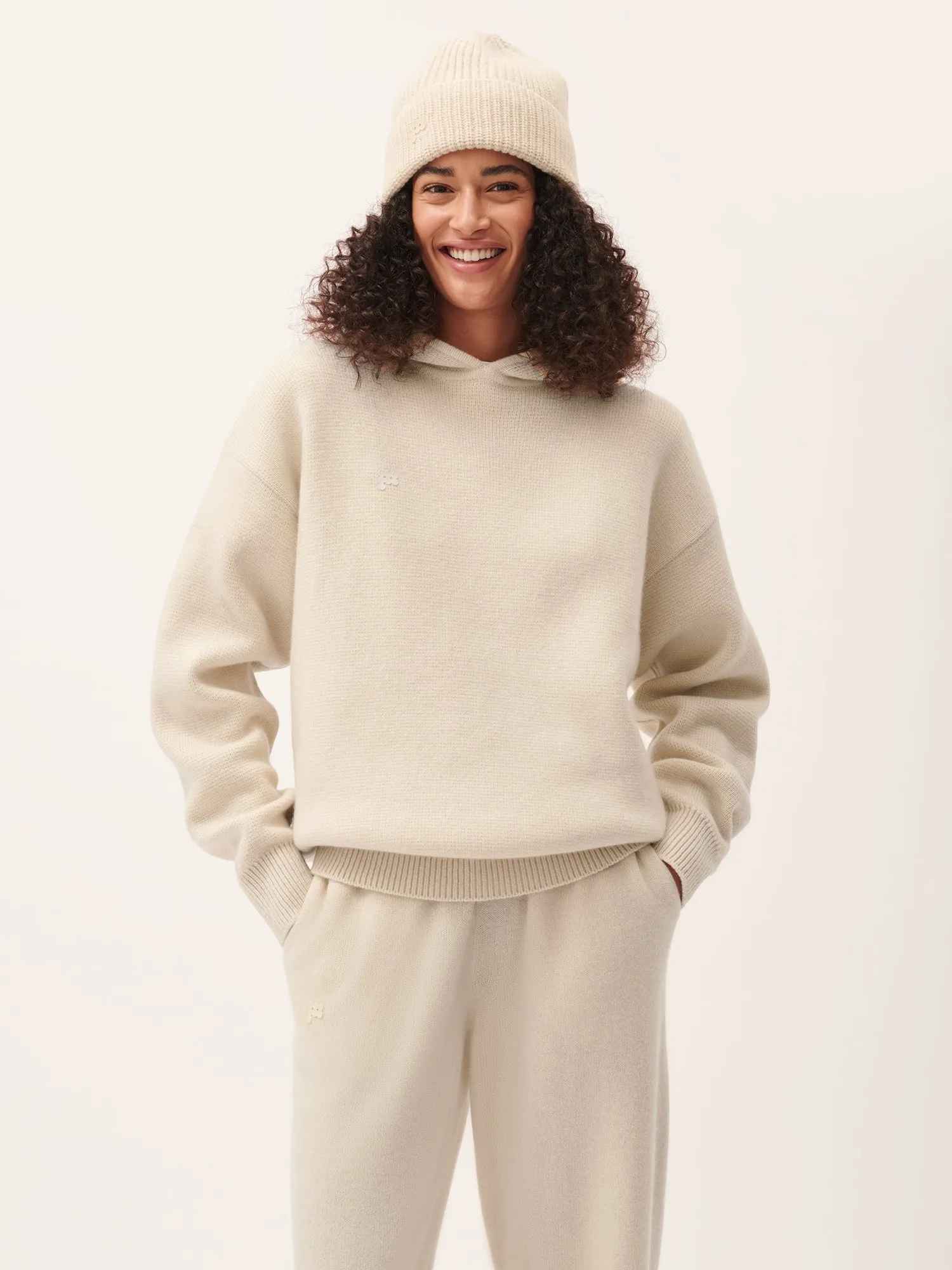 Womens Recycled Cashmere Hoodie—ecru ivory sold by Pangaia product image thumbnail 4