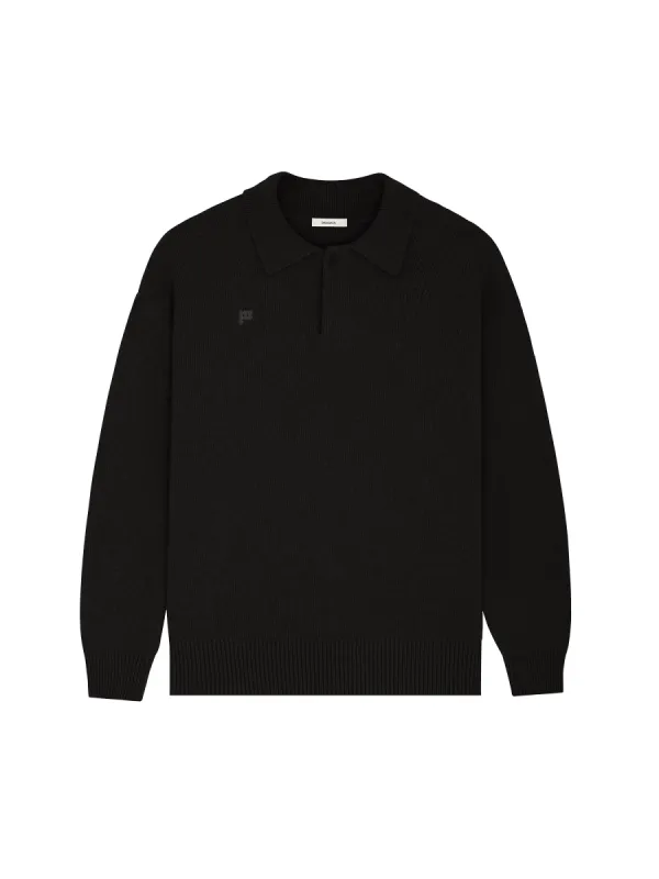 Womens DNA Recycled Cashmere Polo Sweater—black sold by Pangaia