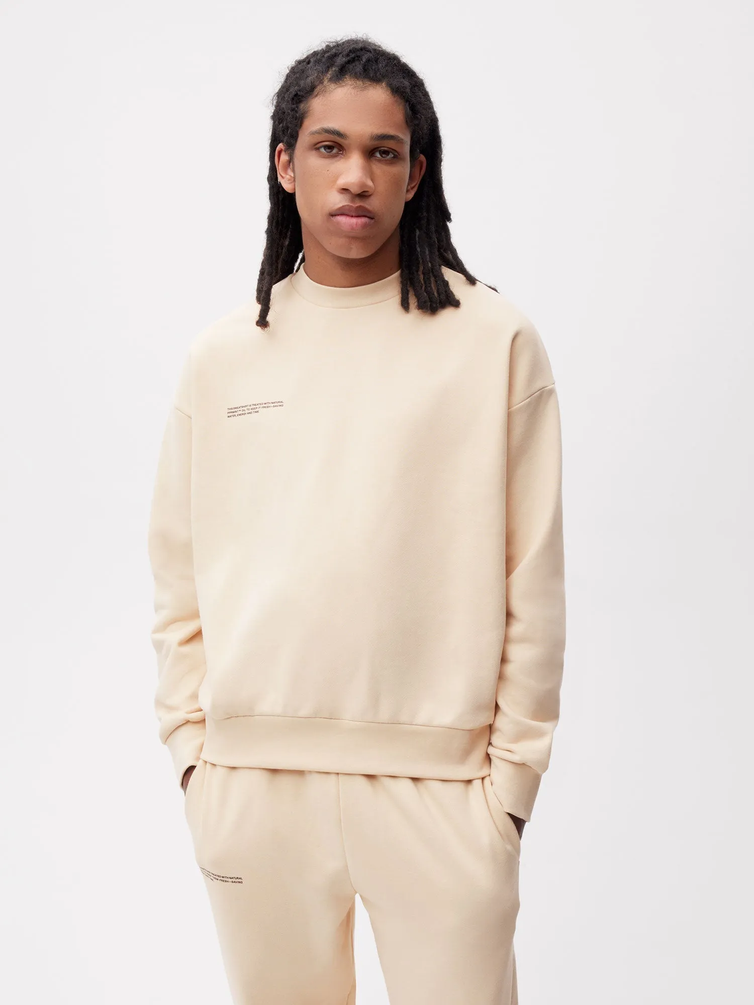 Mens 365 Midweight Sweatshirt—sand sold by Pangaia product image thumbnail 2