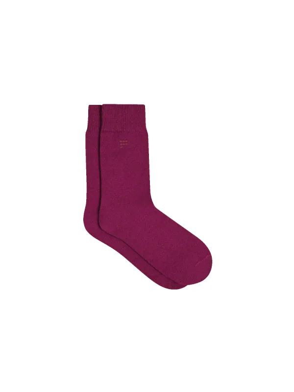 Mens Recycled Cashmere Socks—plum purple sold by Pangaia