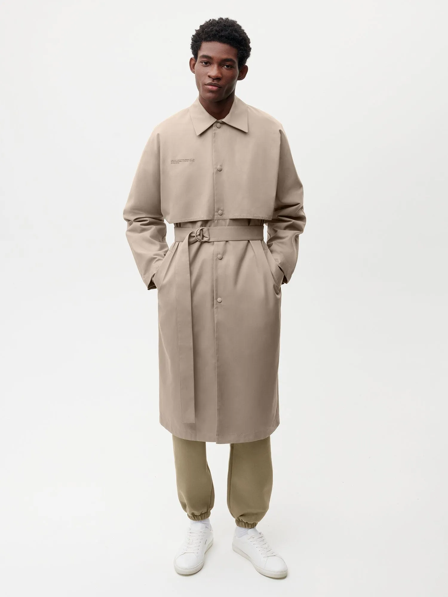 Mens Organic Cotton Trench Coat—taupe sold by Pangaia product image thumbnail 2