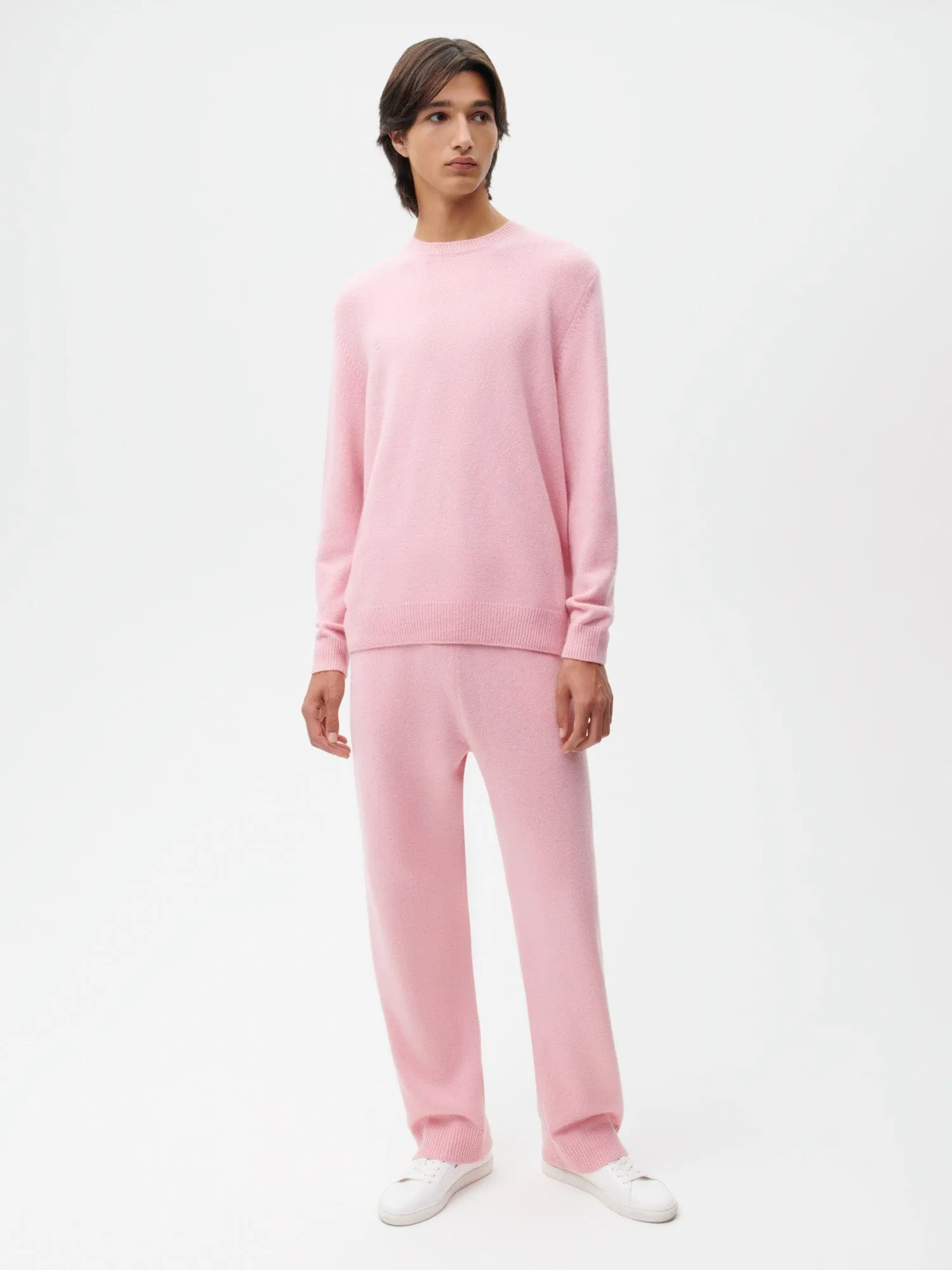 Mens Recycled Cashmere Loose Track Pants—sakura pink sold by Pangaia product image thumbnail 2
