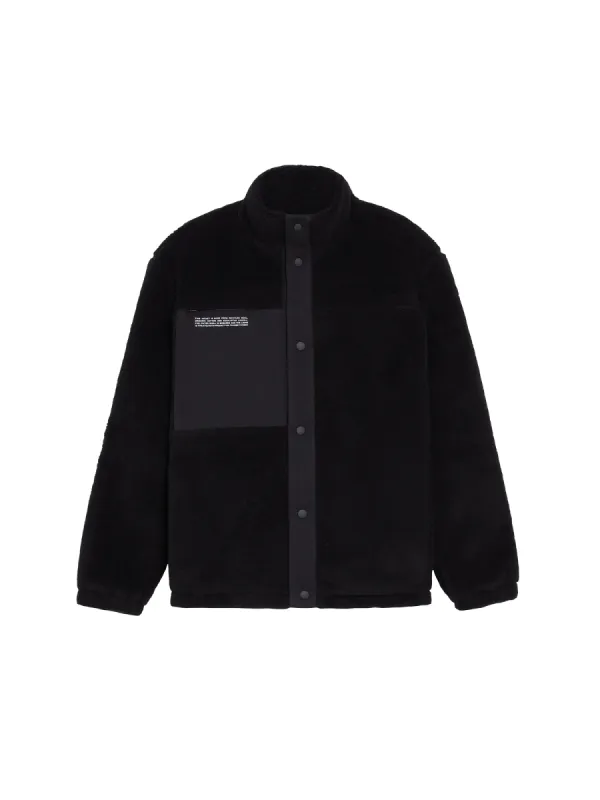 Mens Recycled Wool Fleece Jacket—black sold by Pangaia