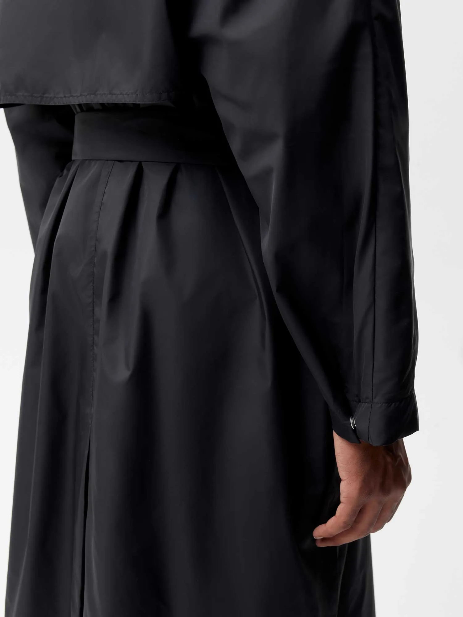 Mens Recycled Nylon Trench Coat—black sold by Pangaia product image thumbnail 3