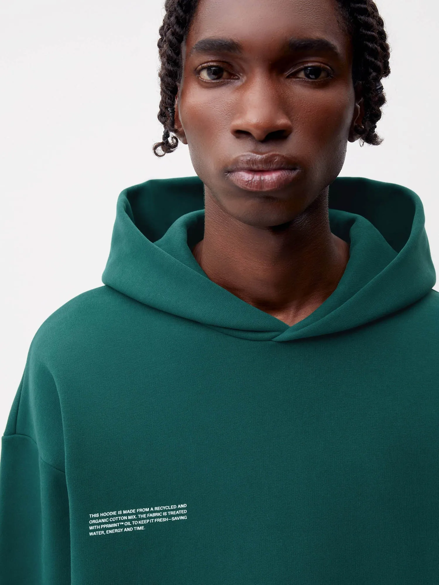 Mens 365 Heavyweight Hoodie—foliage green sold by Pangaia product image thumbnail 3