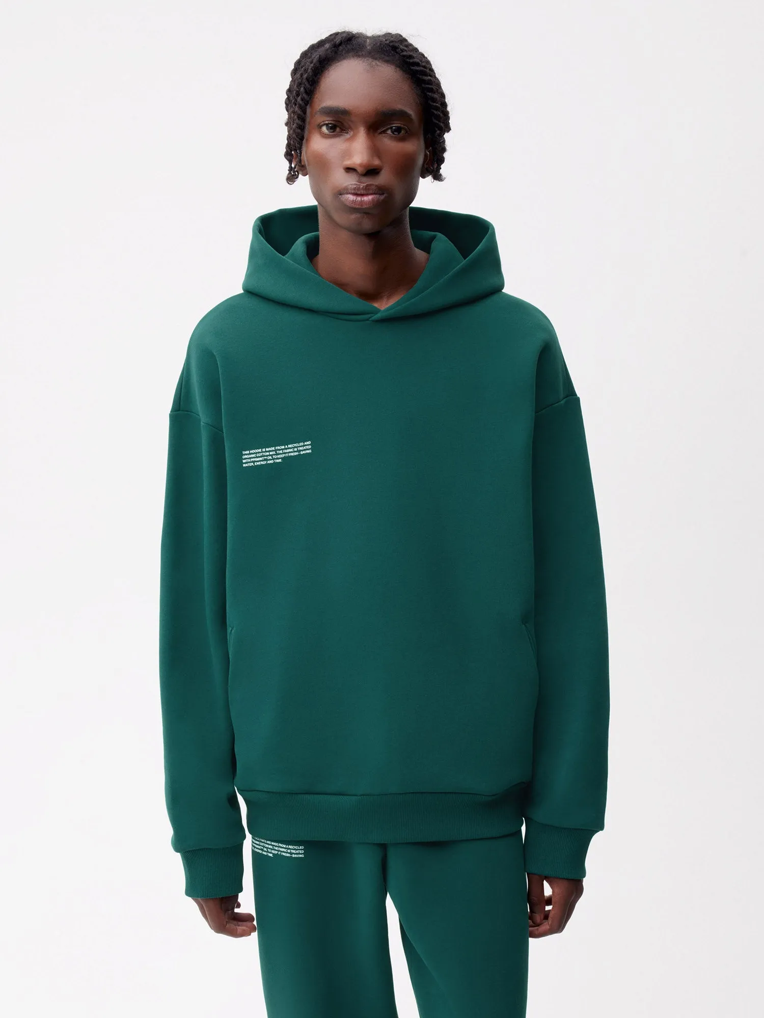 Mens 365 Heavyweight Hoodie—foliage green sold by Pangaia product image thumbnail 2