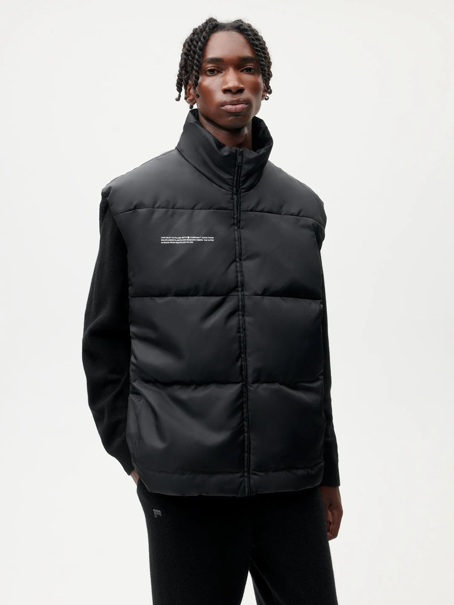 Mens FLWRDWN™ Gilet—black sold by Pangaia product image thumbnail 2