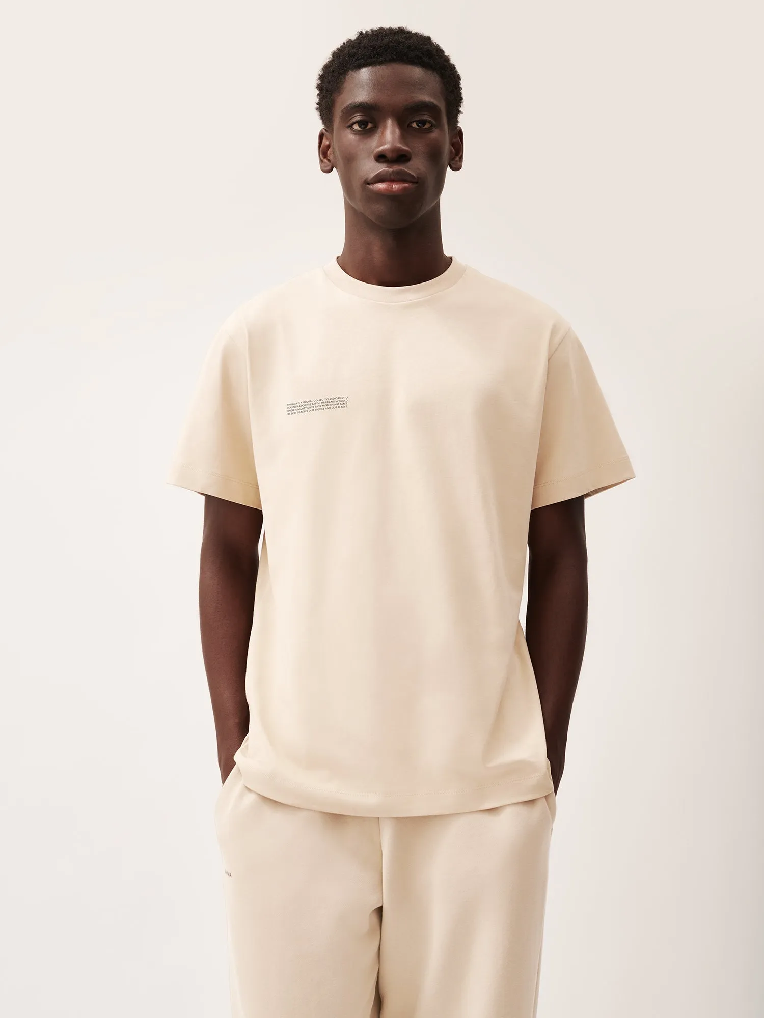 Mens 365 Midweight T-shirt—sand sold by Pangaia product image thumbnail 2