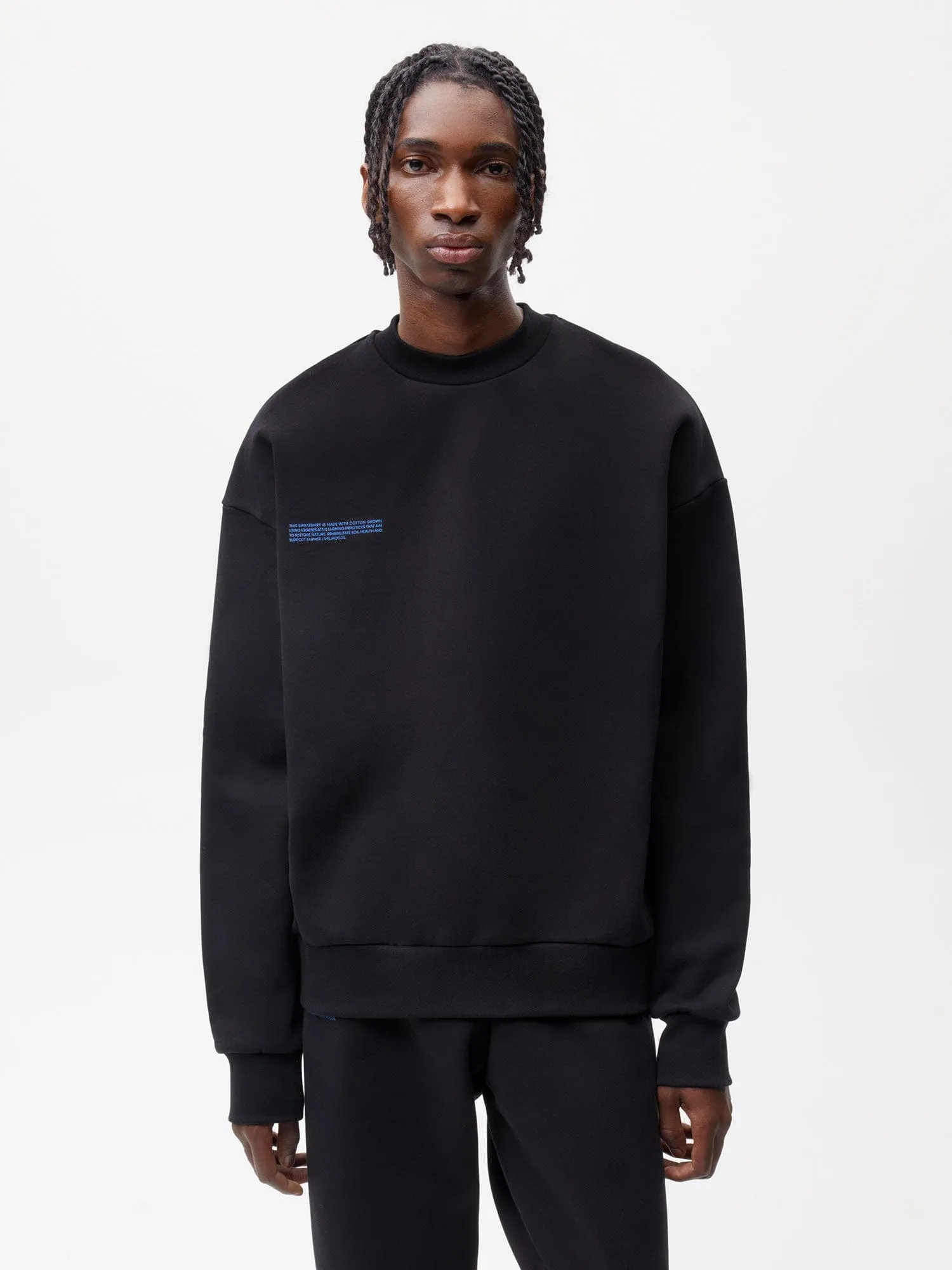 Mens In Conversion Cotton Sweatshirt—black sold by Pangaia product image thumbnail 2