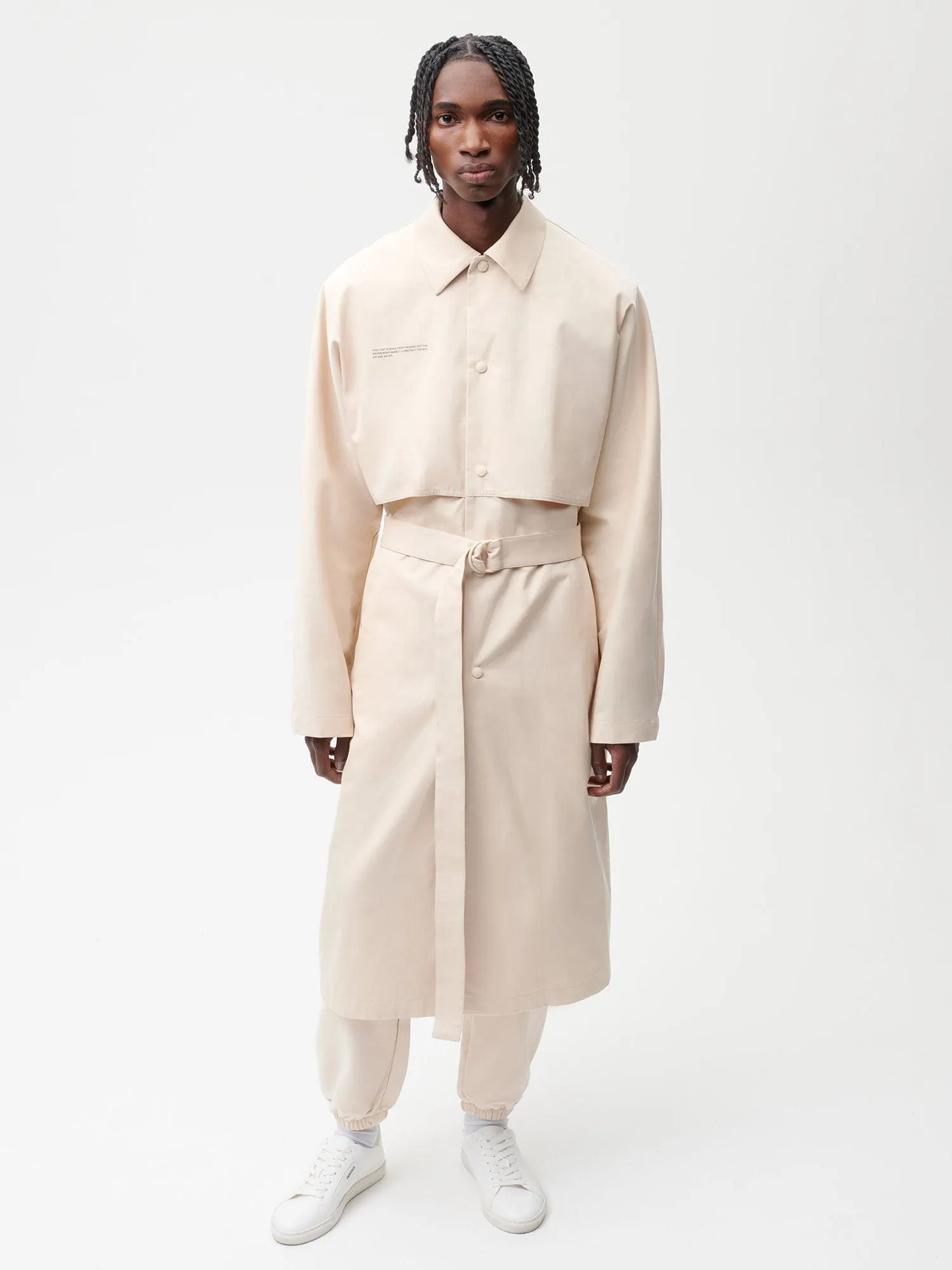 Mens Organic Cotton Trench Coat—sand sold by Pangaia product image thumbnail 2