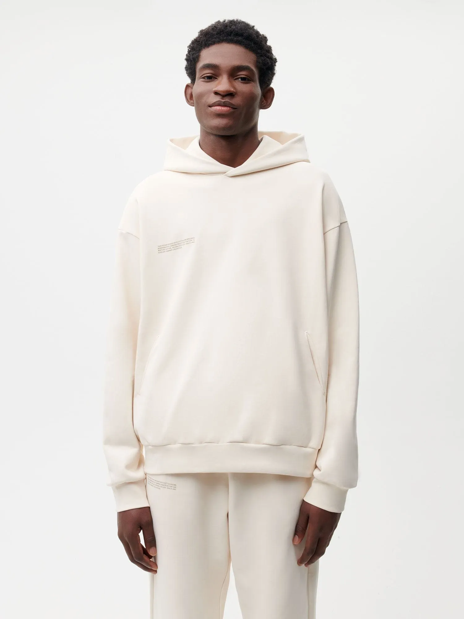 Mens In Conversion Cotton Hoodie—cotton white sold by Pangaia product image thumbnail 2