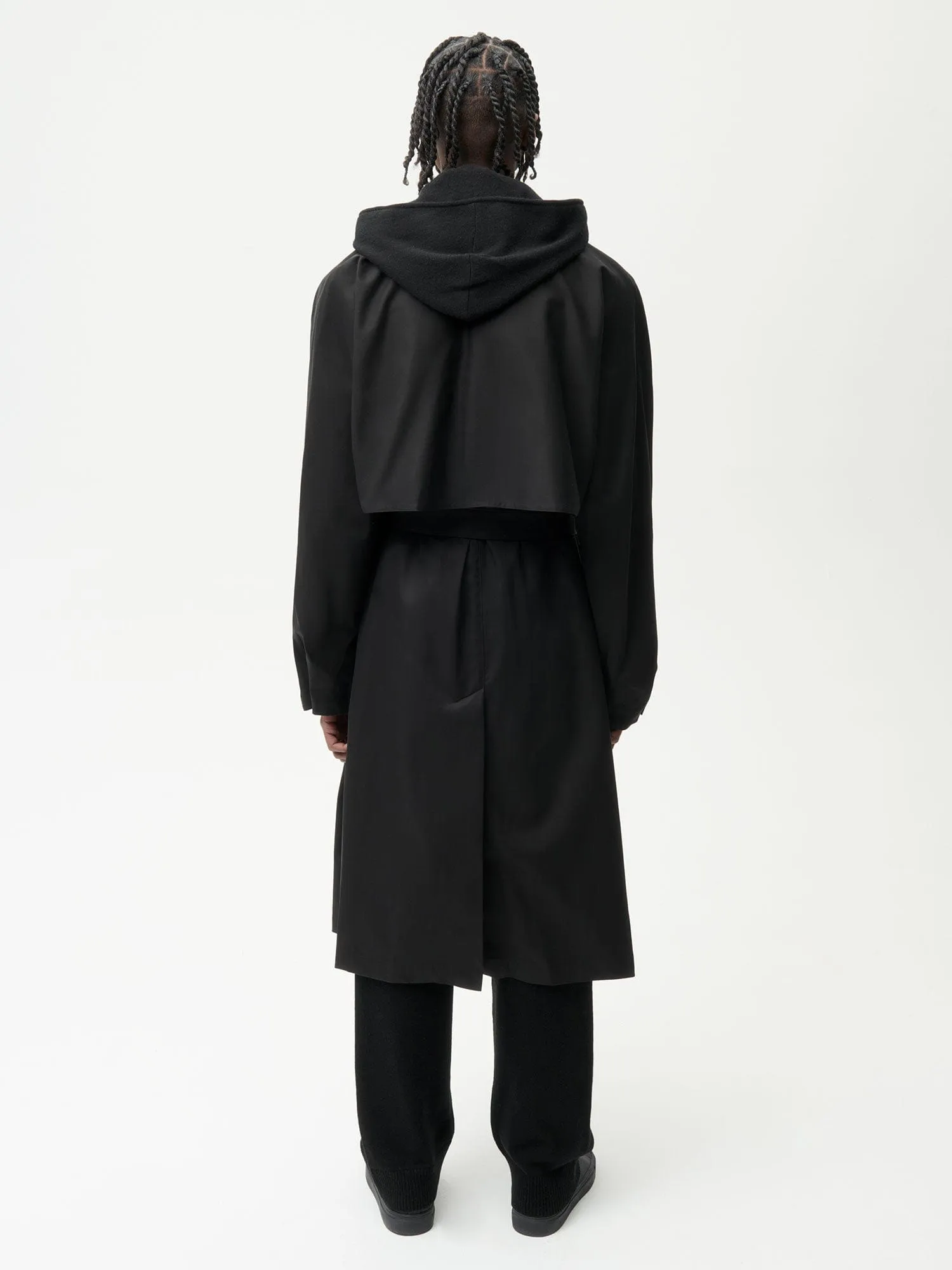 Mens Organic Cotton Trench Coat—black sold by Pangaia product image thumbnail 3