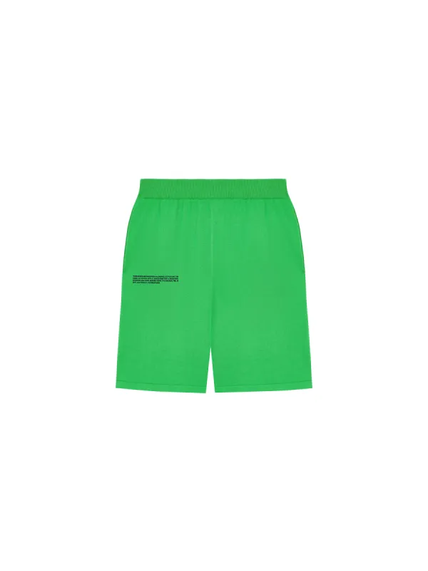 Mens Organic Cotton Knit Shorts—jade green sold by Pangaia