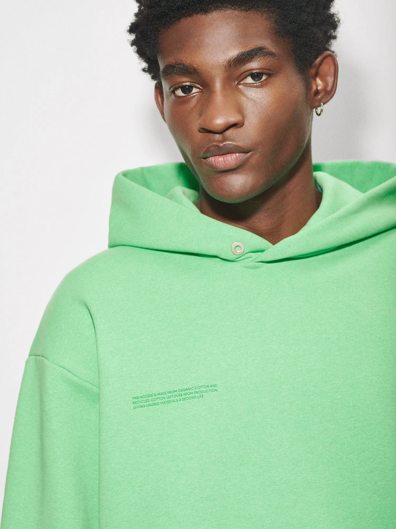 Mens Reclaimed Cotton Hoodie—reclaim jade sold by Pangaia product image thumbnail 3