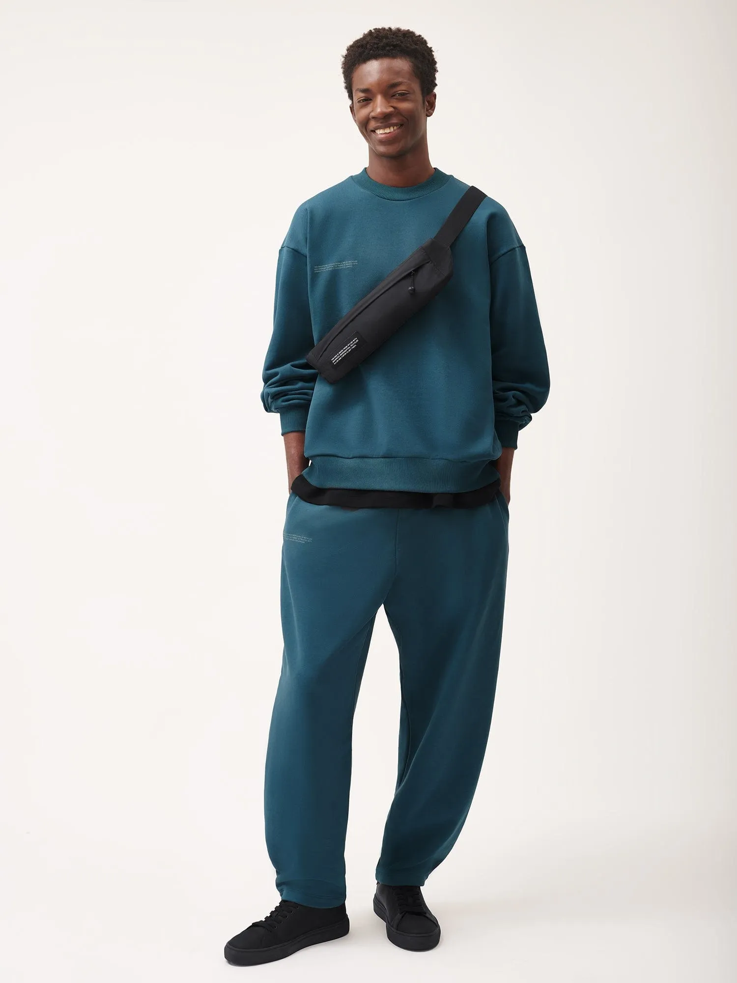 Mens DNA Barrel-Leg Track Pants—storm blue sold by Pangaia product image thumbnail 2